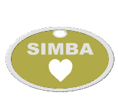 Exact oval tag with heart artwork